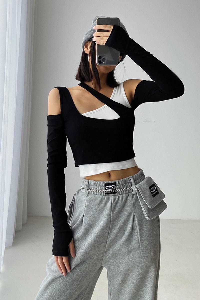 Cropped Asymmetrical Top
