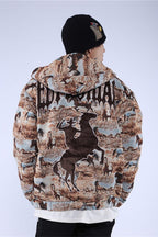 CZ Bear Embroidered Patch Hooded Jacket
