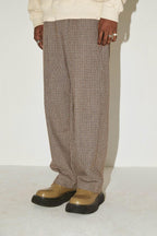 Empty Reference Plaid Woolen Straight Trousers