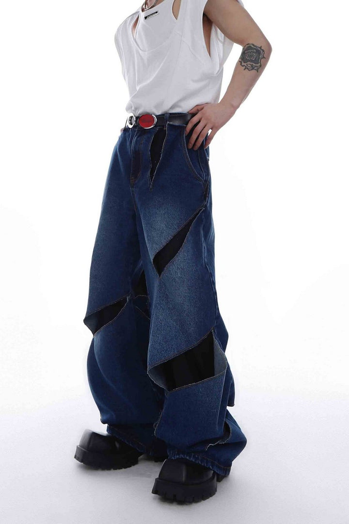 Loose Cut Double-Layer Jeans