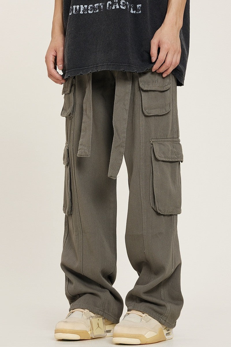 Multi Pocket Straight Trousers