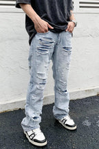 CZ Distressed Flared Jeans