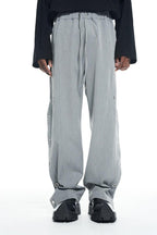 BNP Metal Rings Breasted Straight Pants - UK Only