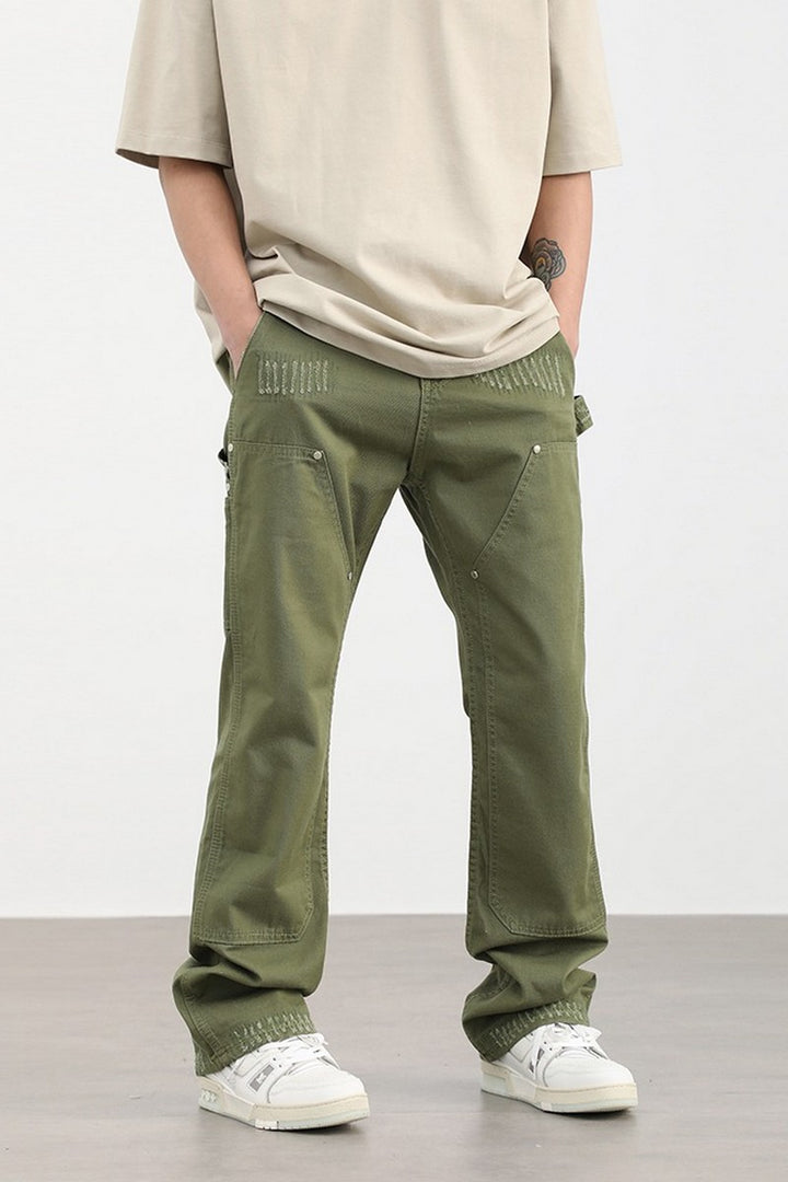 Double Knee Flared Trousers