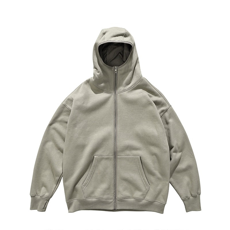 CZ High Collar Zip Up Hoodie