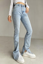 CZ Tight Flared Slit Jeans