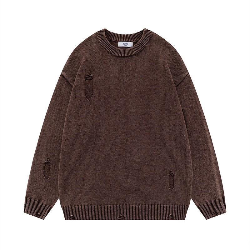 CZ Distressed Retro Sweater