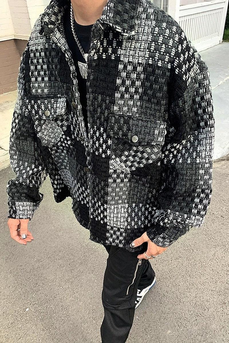 CZ Plaid Stitched Shirt