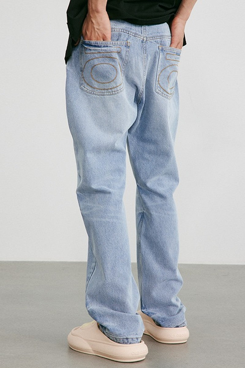 OO Washed Logo Loose Jeans