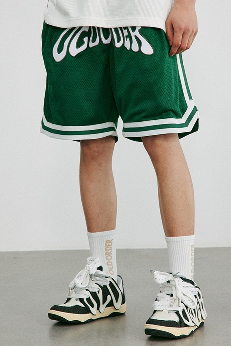 OO Embroidered Logo Mesh Shorts