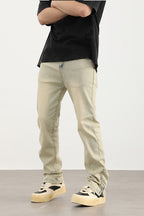 Retro Mud Wash Slit Jeans