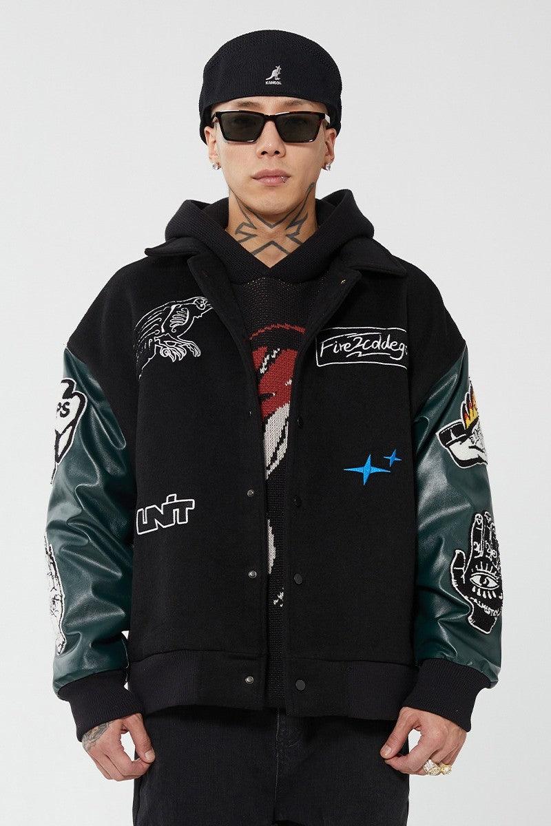 F2CE Embroidered Adepth Wool Varsity Jacket