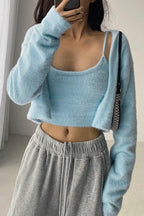 CZ Two-Piece Mohair Cardigan