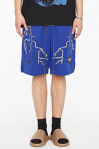 F2CE Lightnings Print Embroidered Shorts