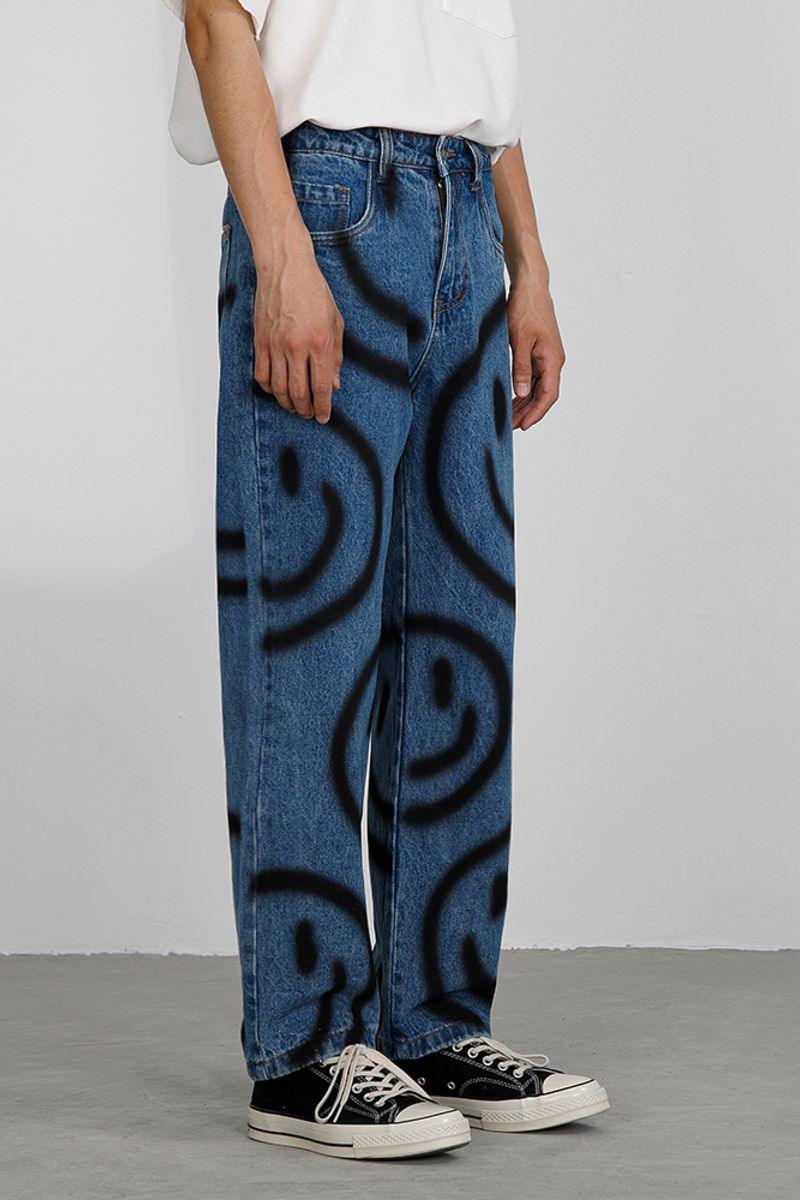 CZ Smiley Spray Printed Jeans