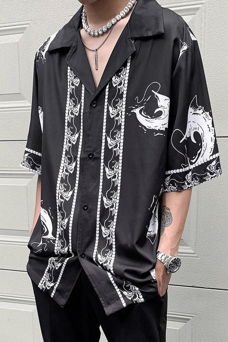 CZ Sea Print Cuban Shirt