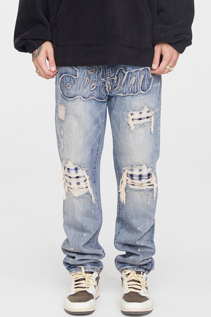 F2CE Storm Embroidered Straight Jeans