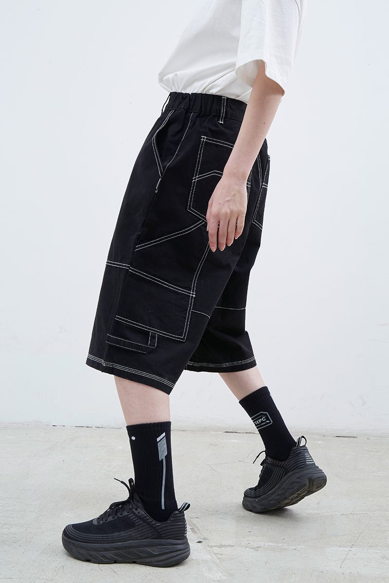 STEEPC Structure Stitching Jeans Shorts