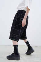 STEEPC Structure Stitching Jeans Shorts