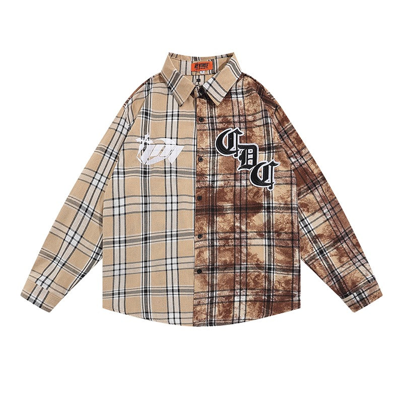 CZ Plaid Embroidered L/S Shirt