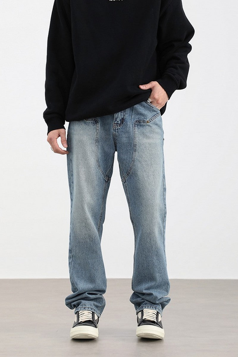 CZ Loose Stitched Straight Jeans
