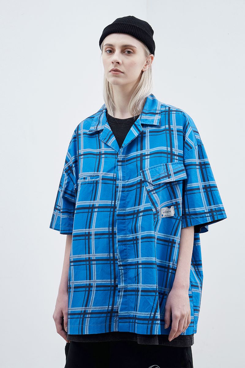 STEEPC Curved Checkered Cuban S/S Shirt