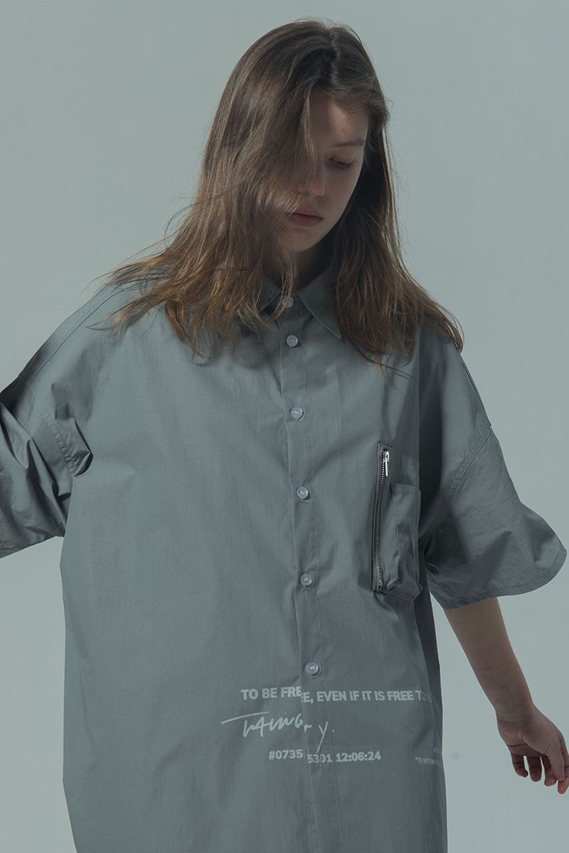 THINGY Light Blue Loose S/S Shirt