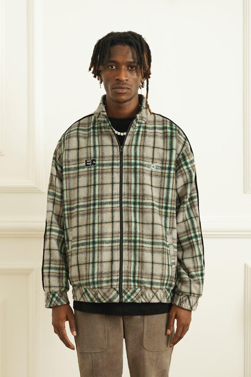 Empty Reference Plaid Woolen Retro Jacket