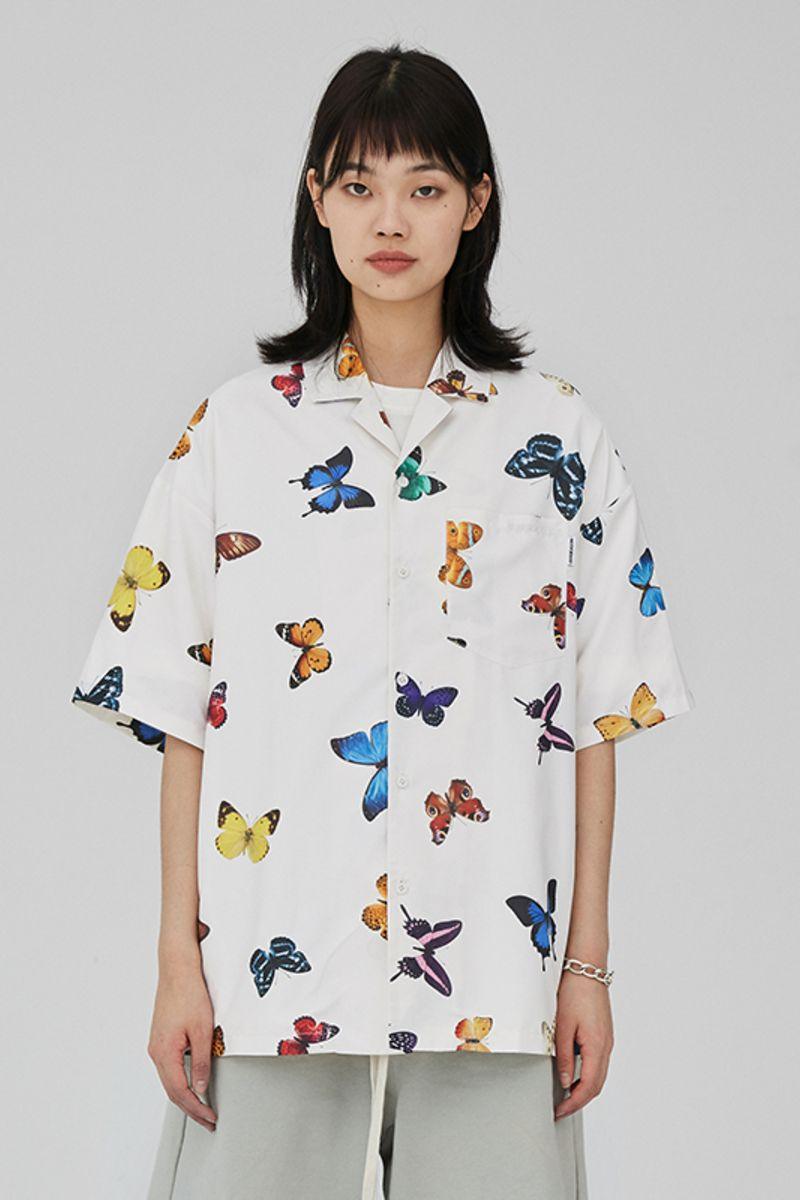 CZ Butterflies Cuban Shirt