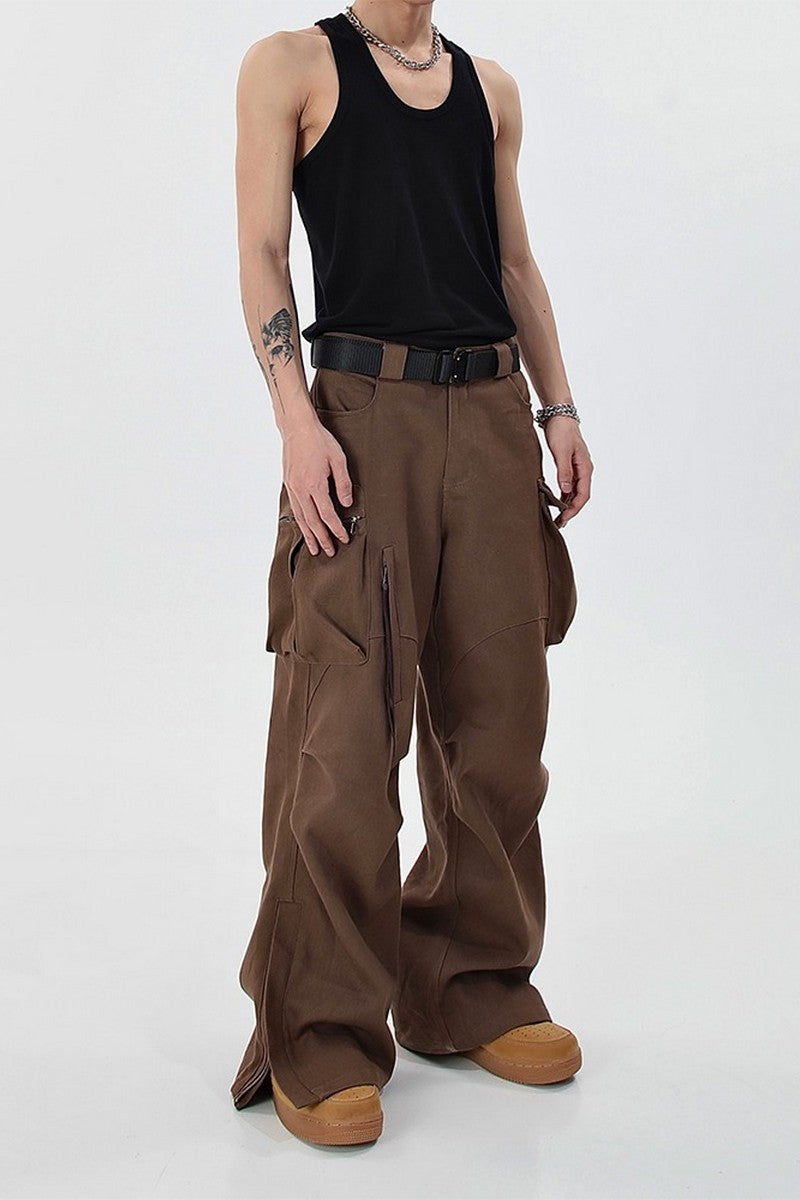 Split Straight Loose Trousers