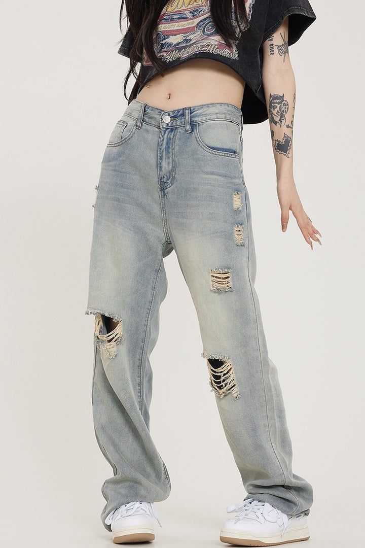 CZ Distressed Loose Jeans