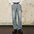 Double Knee Straight Jeans