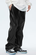 OO PU Leather Flared Trousers