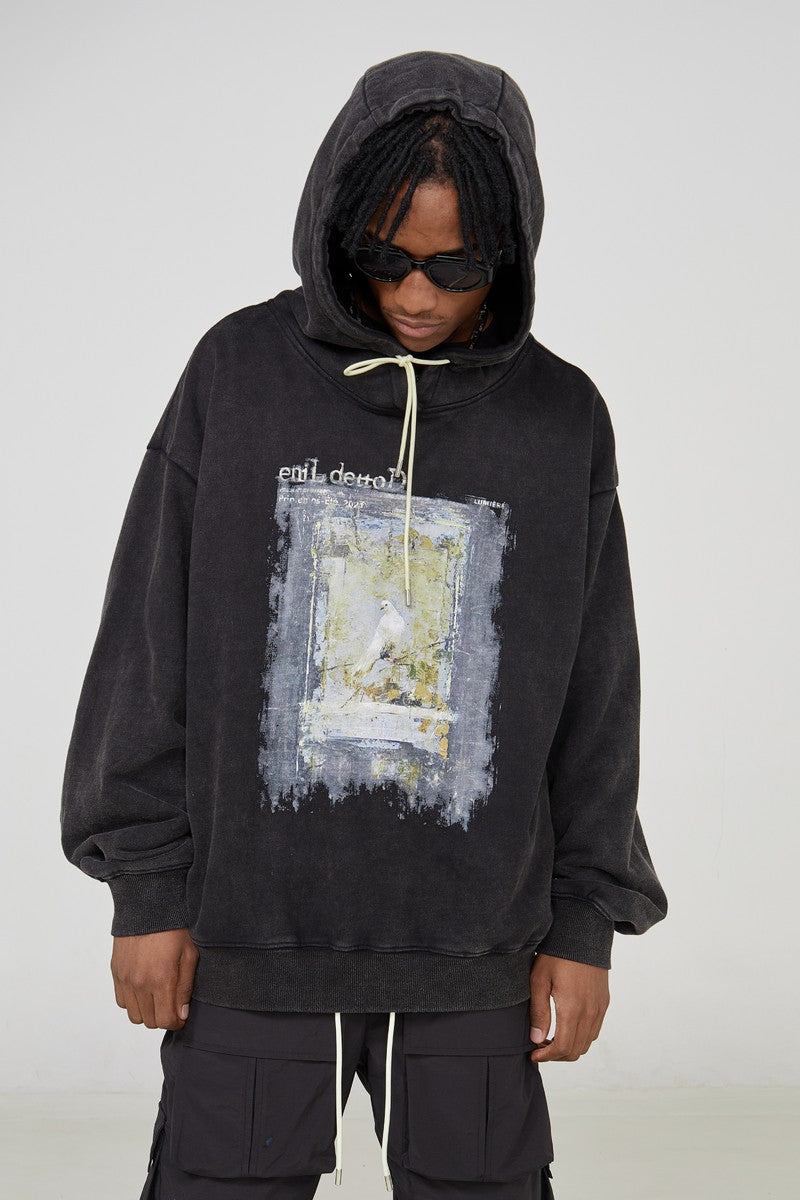 STEEPC Oil Painting Loose Hoodie