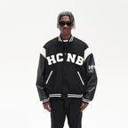 H/C Embroidered Letters Varsity Jacket
