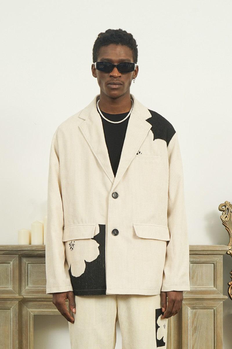 Empty Reference Flower Corduroy Suit Jacket