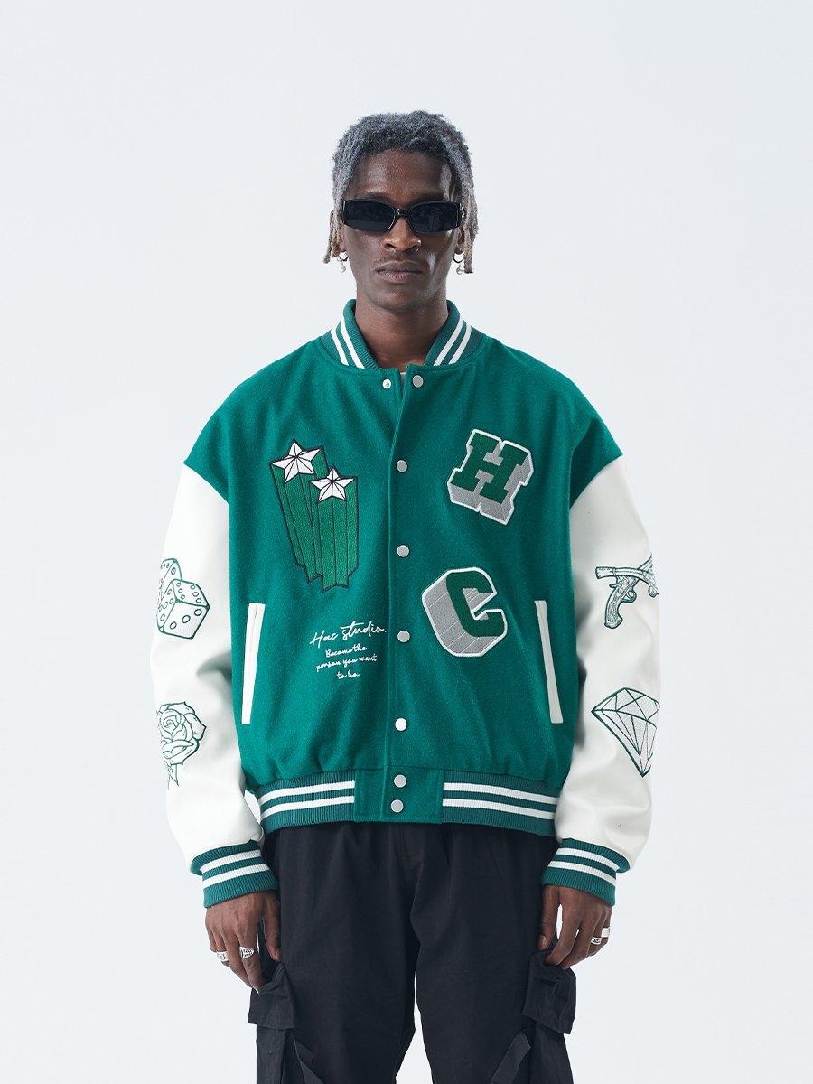 H/C Angel Embroidered Varsity Jacket - UK Only
