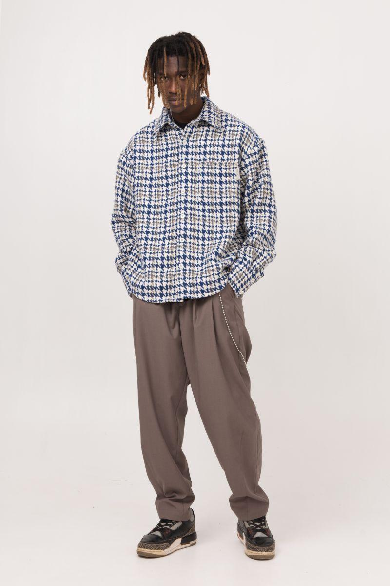 Empty Reference Houndstooth Wool Heavy L/S Shirt