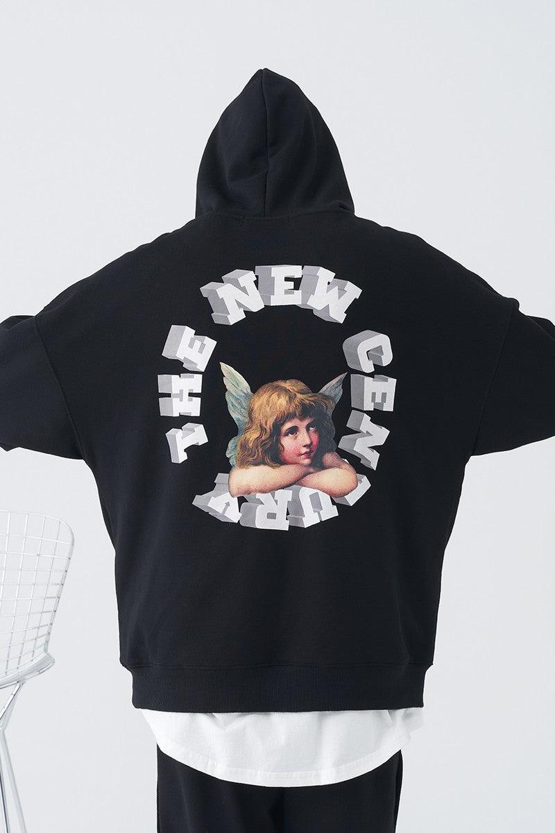 Retro Angel Print Hoodie