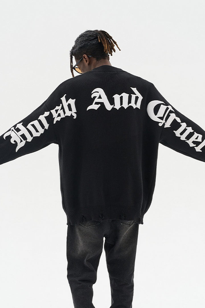 H/C Gothic Logo Printed Cardigan