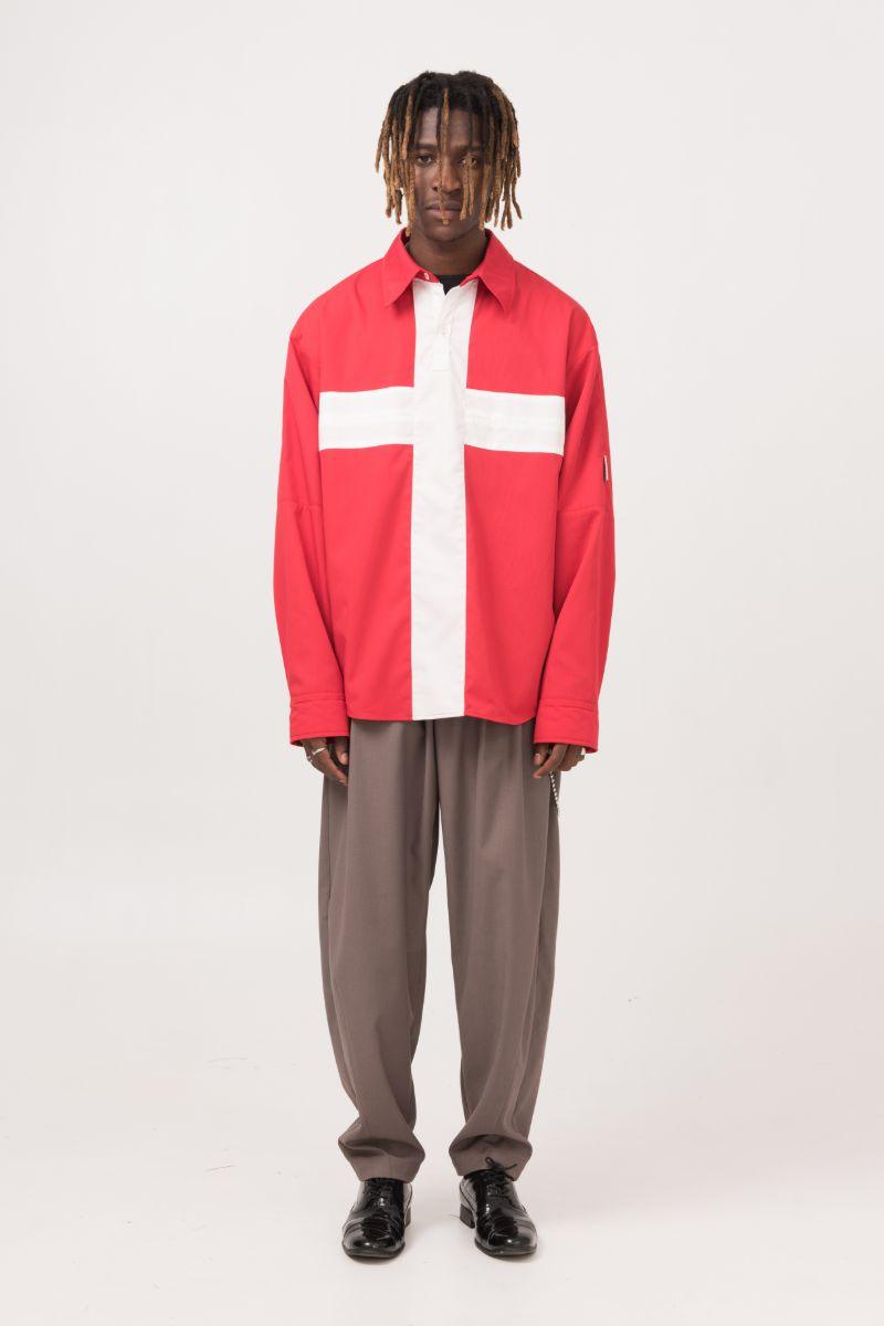 Empty Reference Swiss Half Open Collar L/S Shirt