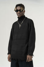 CZ Ripped Knit Turtleneck - UK Only