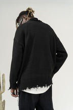 CZ Ripped Knit Turtleneck - UK Only