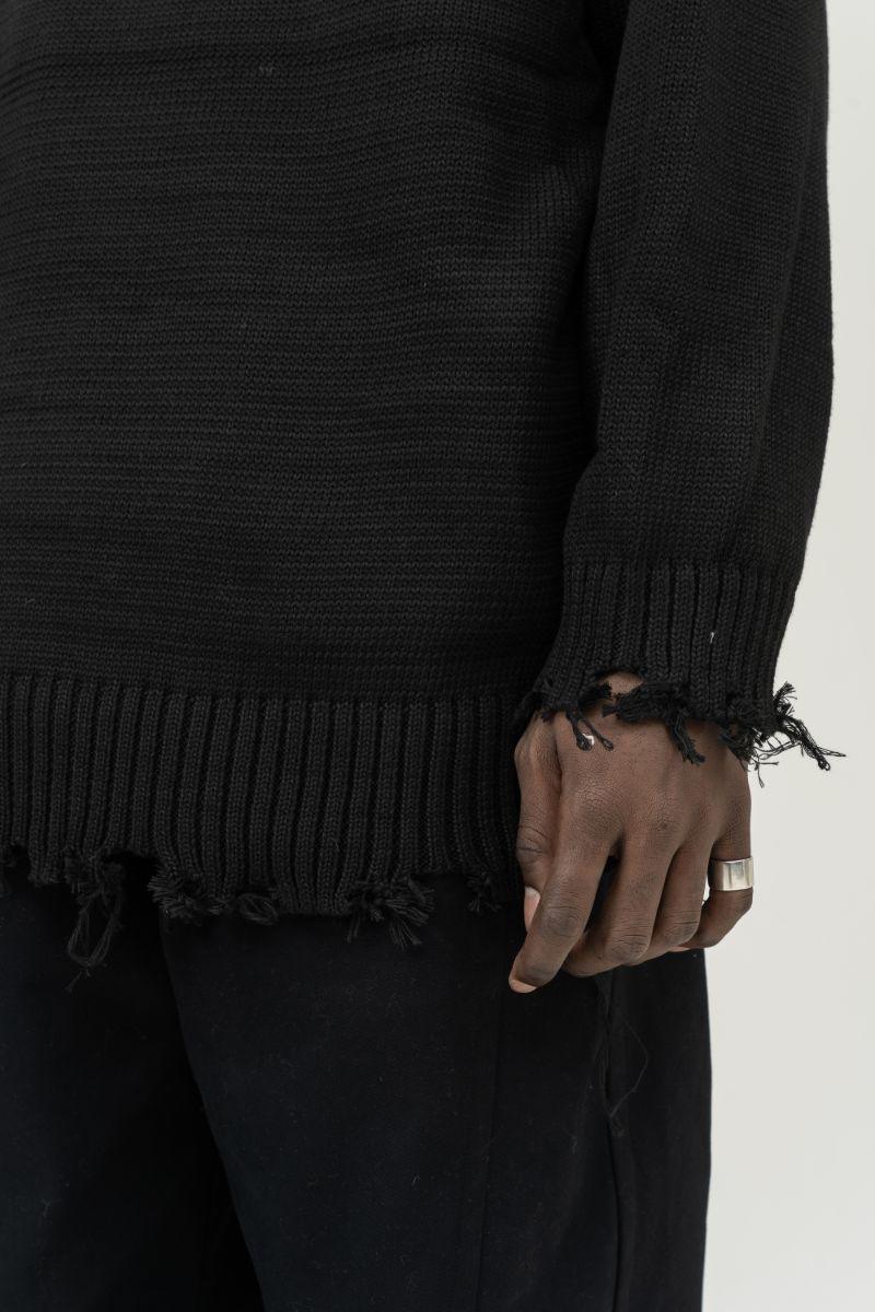 CZ Ripped Knit Turtleneck - UK Only