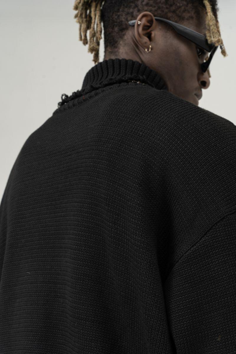 CZ Ripped Knit Turtleneck - UK Only