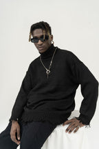 CZ Ripped Knit Turtleneck - UK Only