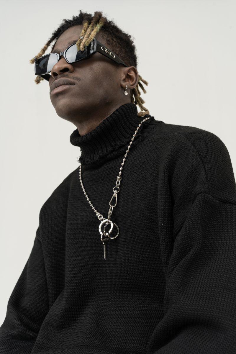 CZ Ripped Knit Turtleneck - UK Only