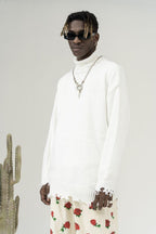 CZ Ripped Knit Turtleneck - UK Only