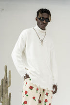 CZ Ripped Knit Turtleneck - UK Only