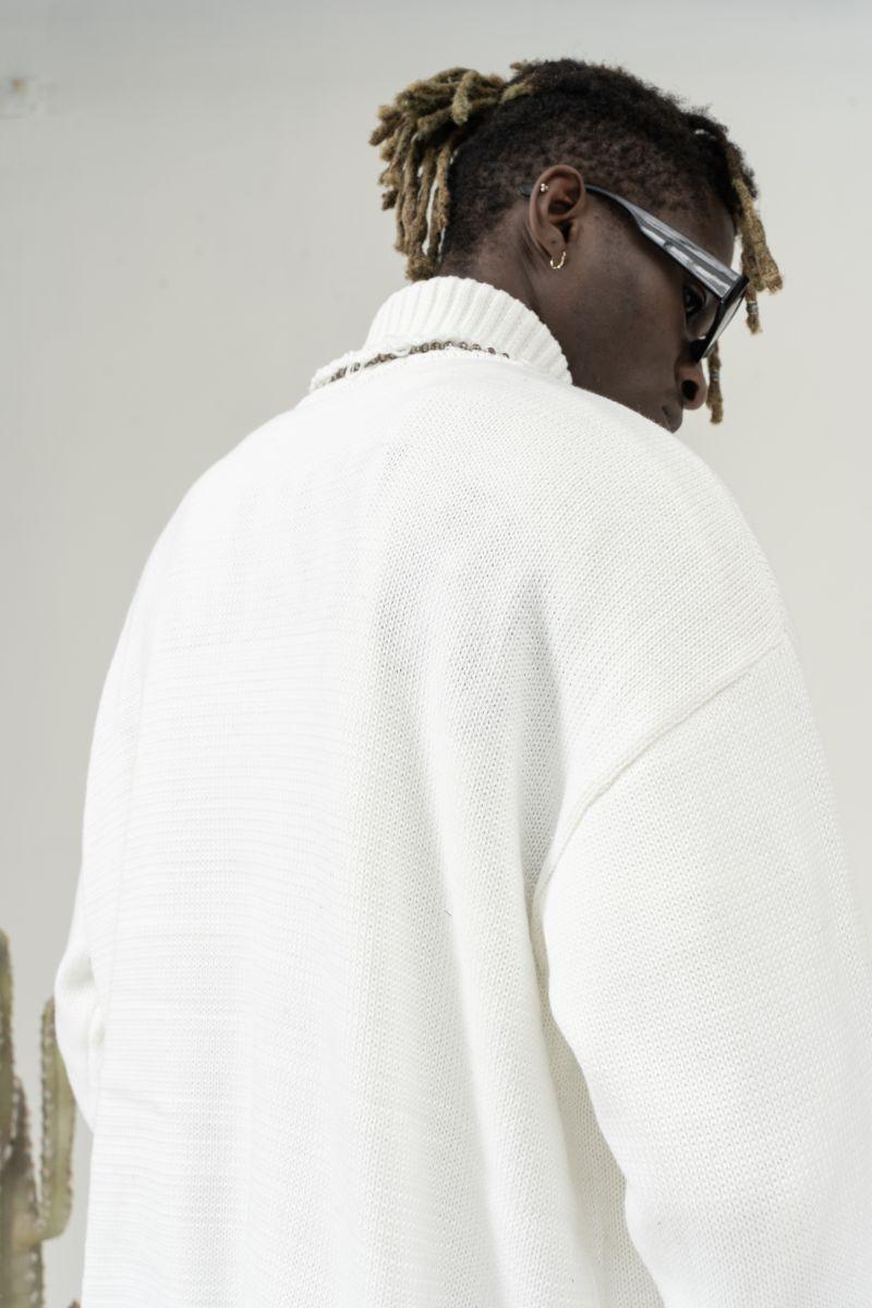 CZ Ripped Knit Turtleneck - UK Only